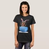 German Wirehaired Pointer Dog Easter Bunny Egg Hun Tシャツ (正面フル)