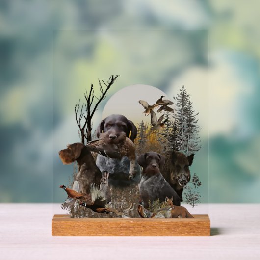 German Wirehaired Pointer, GWP アクリルサイン (ニュートラル)