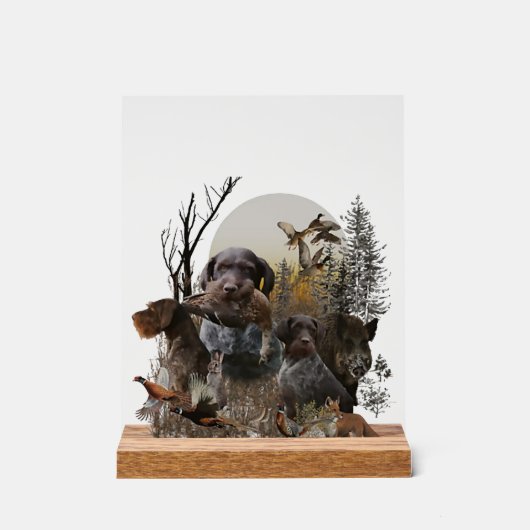 German Wirehaired Pointer, GWP アクリルサイン (正面)