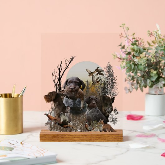 German Wirehaired Pointer, GWP アクリルサイン (ウェディング)