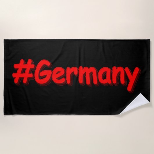 「#Germany」かわいいデザイン。買今 ビーチタオル (正面)