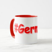 「#Germany」かわいいデザイン。買今 マグカップ (正面左)