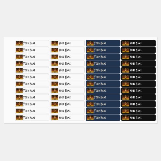 Germany Art Deco Flag | Custom Iron-On Name Label ラベル (シート)