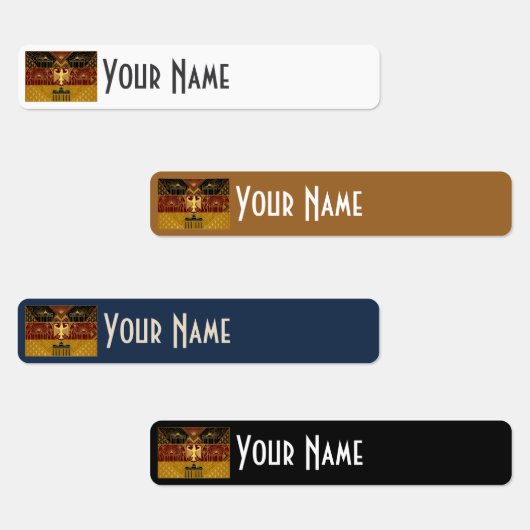 Germany Art Deco Flag Custom Waterproof Name Label ラベル (グループ)