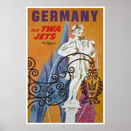 Germany Art German Travel Poster TWA Print ポスター (正面)