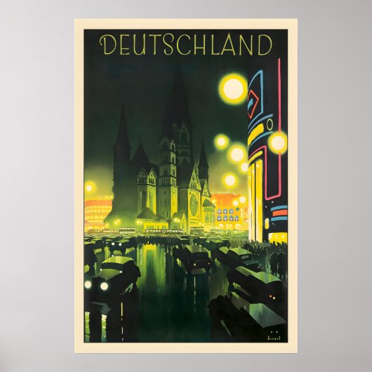 Germany Berlin Vintage Travel Poster ポスター (正面)