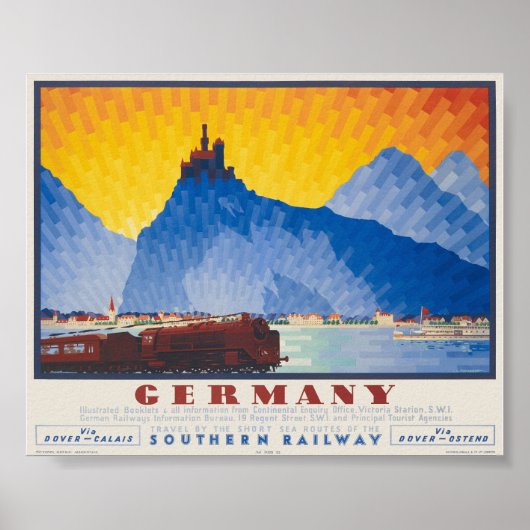 Germany by Southern Railway Vintage Poster 1935 ポスター (正面)