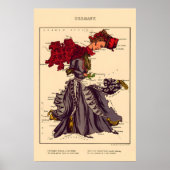 Germany Comical Map Vintage Lithograph860s ポスター (正面)