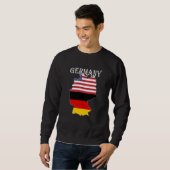 Germany Flag Map USA Ancestry Expatriate Expat スウェットシャツ (正面フル)