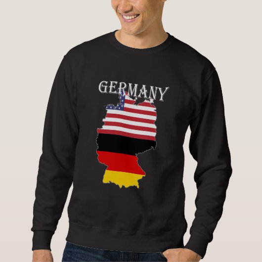 Germany Flag Map USA Ancestry Expatriate Expat スウェットシャツ (正面)