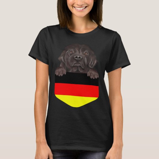 Germany Flag Newfoundland Dog In Pocket Tシャツ (正面)