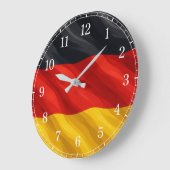 Germany Flag Wall Clock — Waving Flag Design ラージ壁時計 (傾斜)
