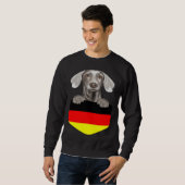 Germany Flag Weimaraner Dog In Pocket スウェットシャツ (正面フル)