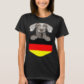 Germany Flag Weimaraner Dog In Pocket Tシャツ (正面)