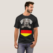 Germany Flag Weimaraner Dog In Pocket Tシャツ (正面フル)