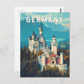 Germany Illustration Travel Art Vintage ポストカード (正面/裏面)