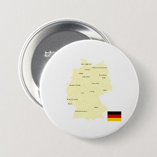 Germany Map with States and Capitals 缶バッジ (正面&裏面)