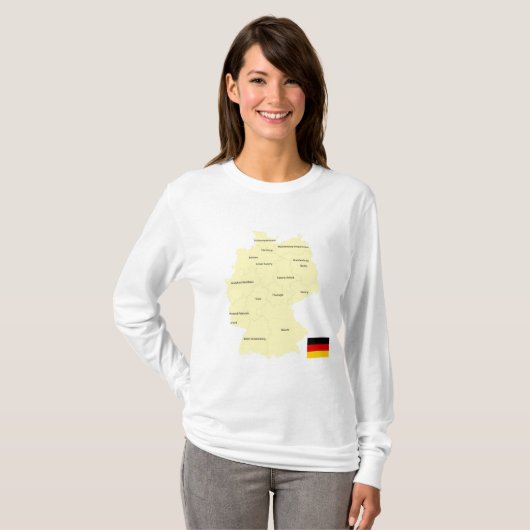 Germany Map with States and Capitals Tシャツ (正面フル)