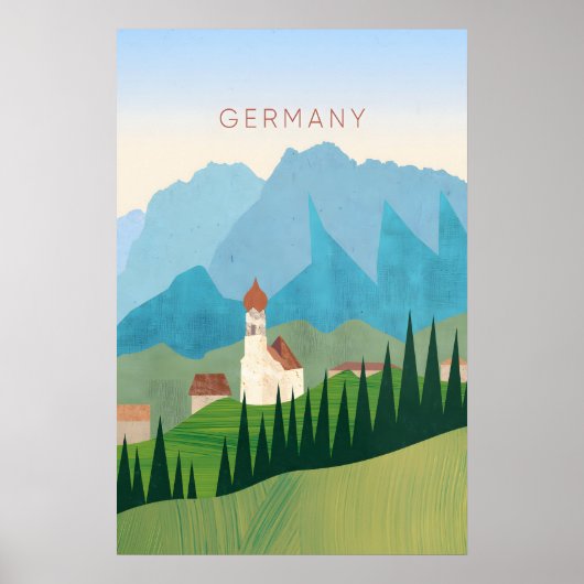 Germany Minimal Travel Poster ポスター (正面)