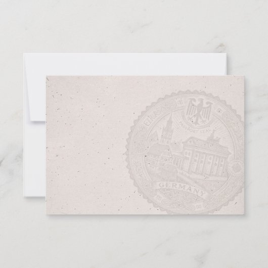 Germany Passport 結婚's 出欠カード (裏面)