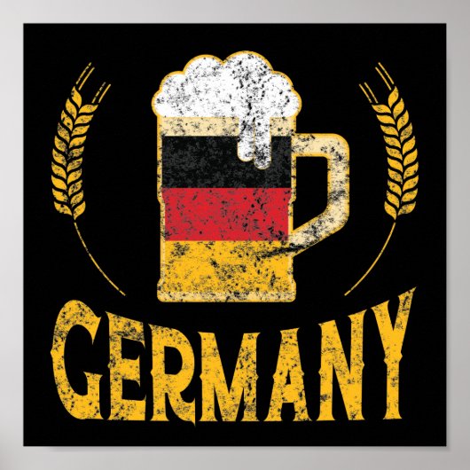 Germany Pride German Flag Beer Lover Oktoberfest ポスター (正面)