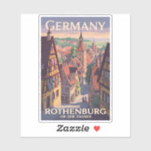 Germany Rothenburg ob der Tauber Illustration Art シール (シート)