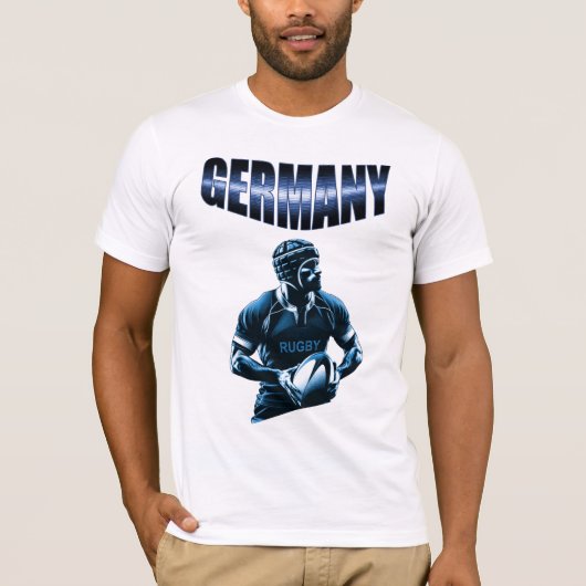 Germany - Rugby Spieler mit Trikot Tシャツ (正面)