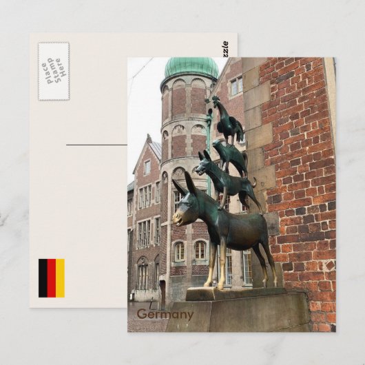 Germany, The musicians of Bremen. ポストカード (正面/裏面)