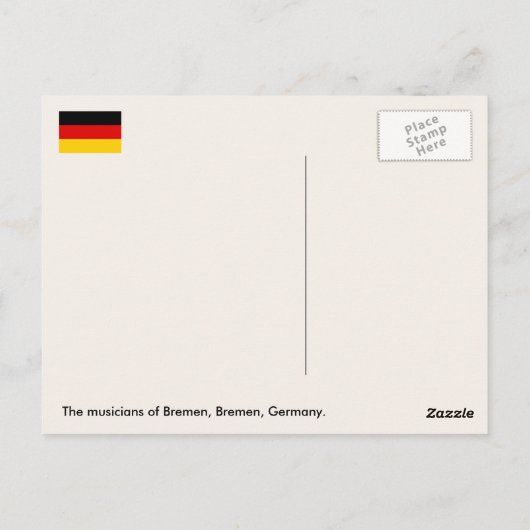 Germany, The musicians of Bremen. ポストカード (裏面)