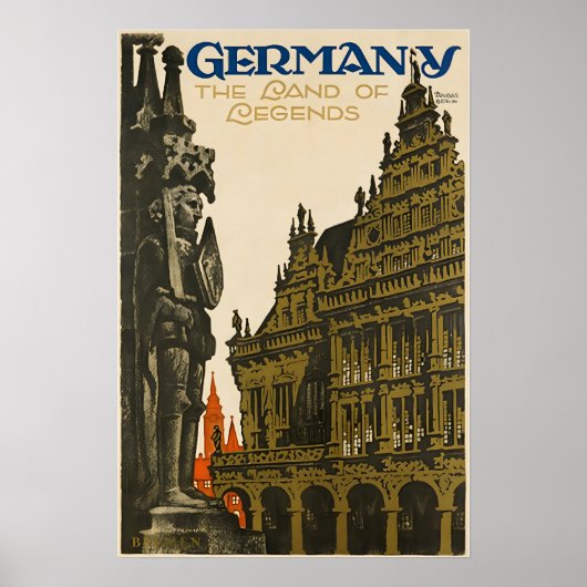 Germany Travel Poster German Art Print ポスター (正面)