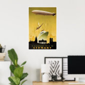 Germany Travel Poster Zeppelin Print German Art ポスター (ホームオフィス)
