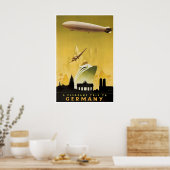Germany Travel Poster Zeppelin Print German Art ポスター (キッチン)