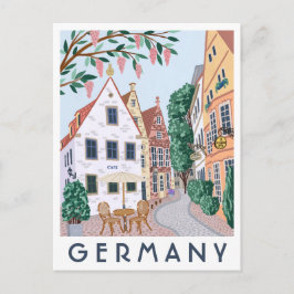 Germany Village Illustrated Travel Postcard  ポストカード