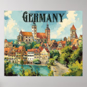 Germany vintage travel poster ポスター (正面)