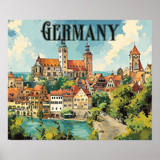 Germany vintage travel poster ポスター (正面)