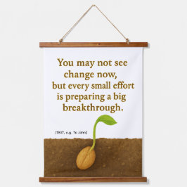 Germinating Seed Motivational Tapestry - ADD TEXT 吊り下げ型タペストリー