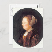 Gerrit Dou – 女性のポートレート ポストカード (正面/裏面)