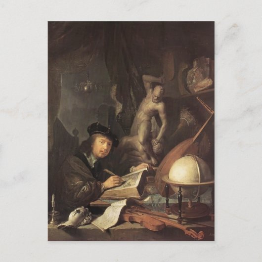 Gerrit Dou – 彼のワークショップの画家 ポストカード (正面)