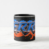 Gerrit Vorname Name Graffiti blue orange Tasse マグカップ (中央)