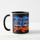 Gerrit Vorname Name Graffiti blue orange Tasse マグカップ (左)