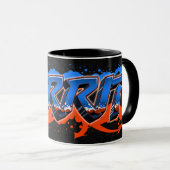 Gerrit Vorname Name Graffiti blue orange Tasse マグカップ (正面右)