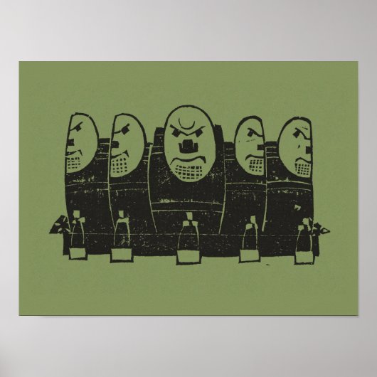 Gerrit Willem Dijsselhofによる顔付きの5つのシールド ポスター (正面)