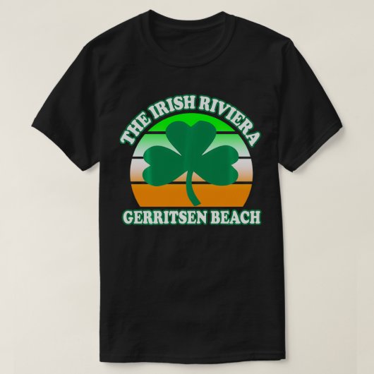 Gerritsen Beach Irish Riviera Funny Shamrock Retro Tシャツ (デザイン正面)