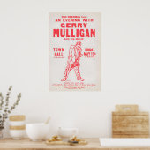 Gerry Mulligan jazz poster - Town Hall - 1959 (red ポスター (キッチン)