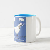 Gers France Vintage旅行ポスター ツートーンマグカップ (正面右)