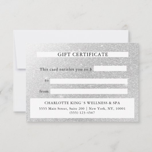 GESCHÄFTSBESCHEINIGUNG | Glitter | für Sie (裏面)