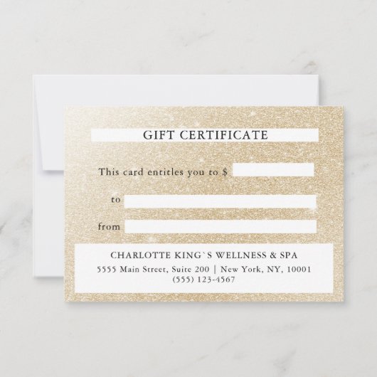 GESCHÄFTSBESCHEINIGUNG | Glitter | für Sie (裏面)