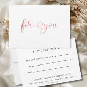 GESCHÄFTSGESCHENKZERTIFIKAT | for you