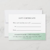 GESCHATSGESCHENKZERTIFIKAT |緑のグリッター (裏面)