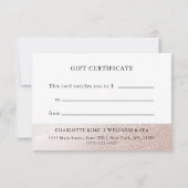 GESCHATSGESCHENKZERTIFIKAT | Rosegoldグリッター (裏面)